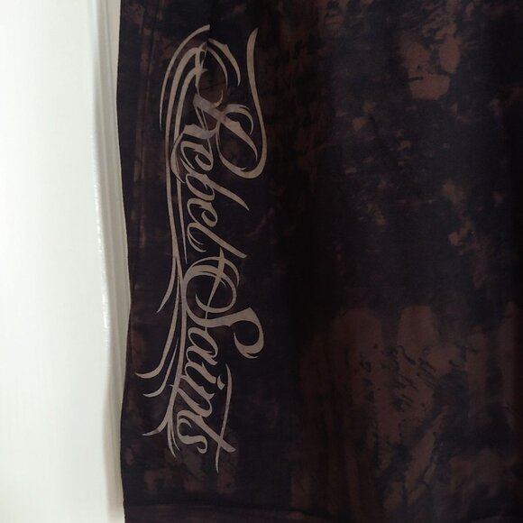 Saints By Affliction Garage Tattoo Grunge Biker Cross Angel Wings Men T-Shirt L - Picture 8 of 12